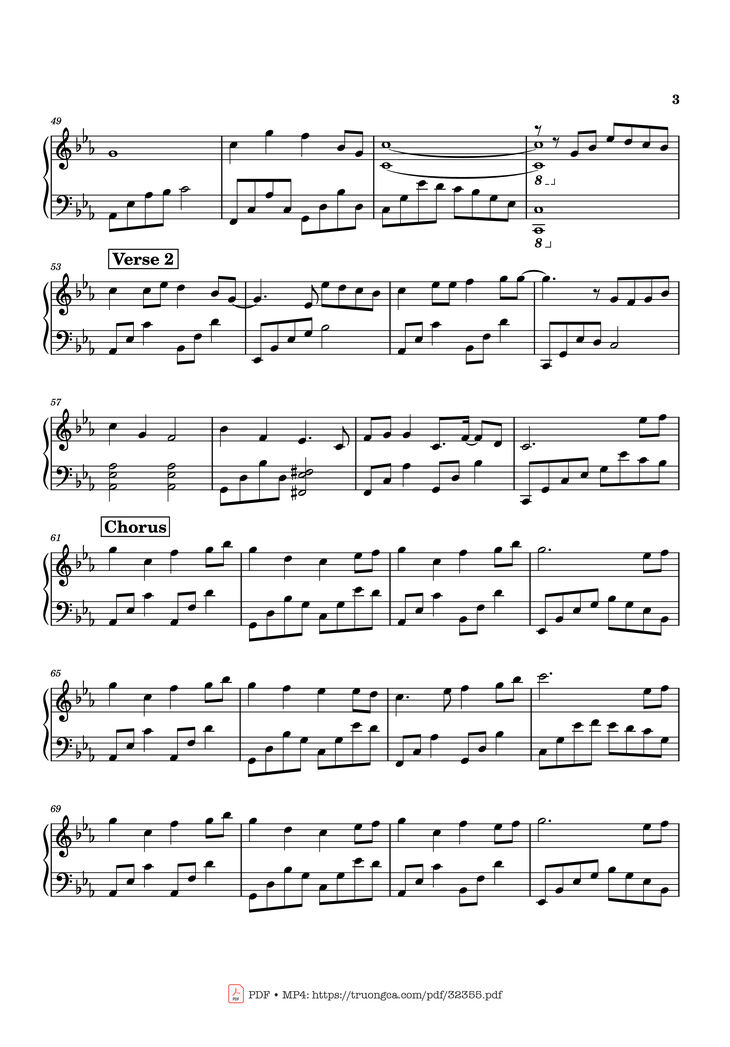 Page 3 of the piano sheet music PDF Piano - Nỗi Đau Giữa Hoà Bình Piano by Nguyễn Văn Chung