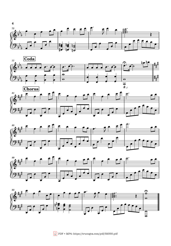 Page 4 of the piano sheet music PDF Piano - Nỗi Đau Giữa Hoà Bình Piano by Nguyễn Văn Chung