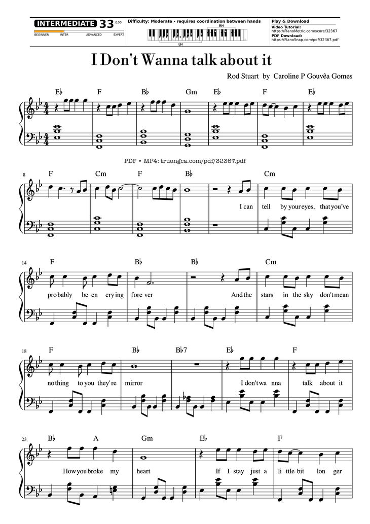 Page 1 of the piano sheet music PDF Piano - I Don