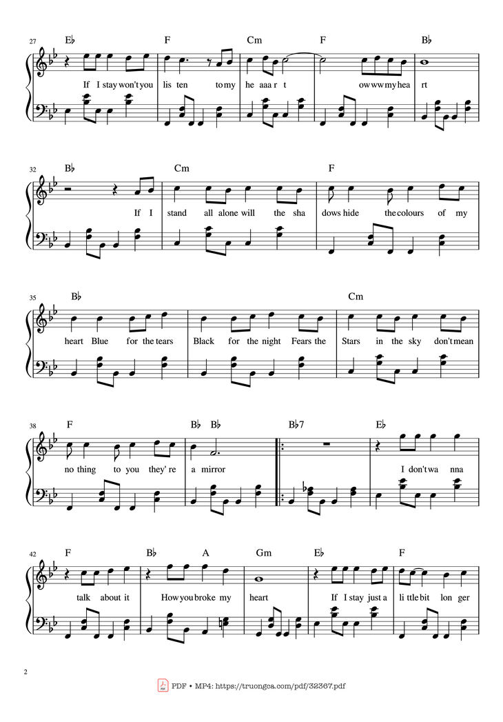 Page 2 of the piano sheet music PDF Piano - I Don