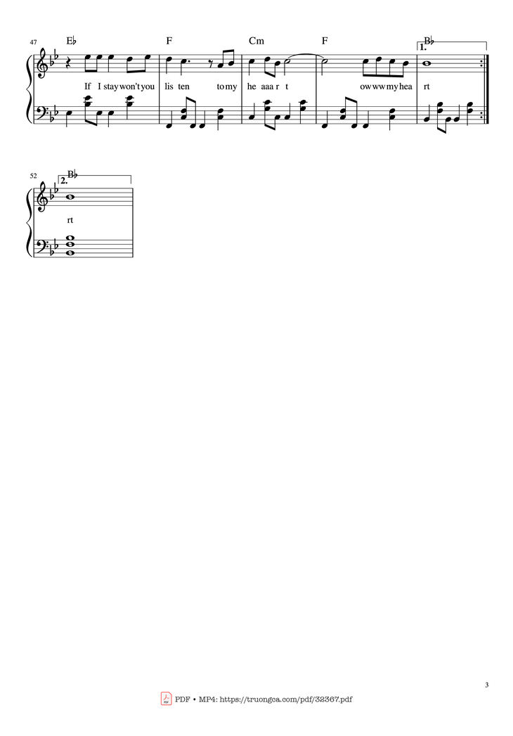 Page 3 of the piano sheet music PDF Piano - I Don