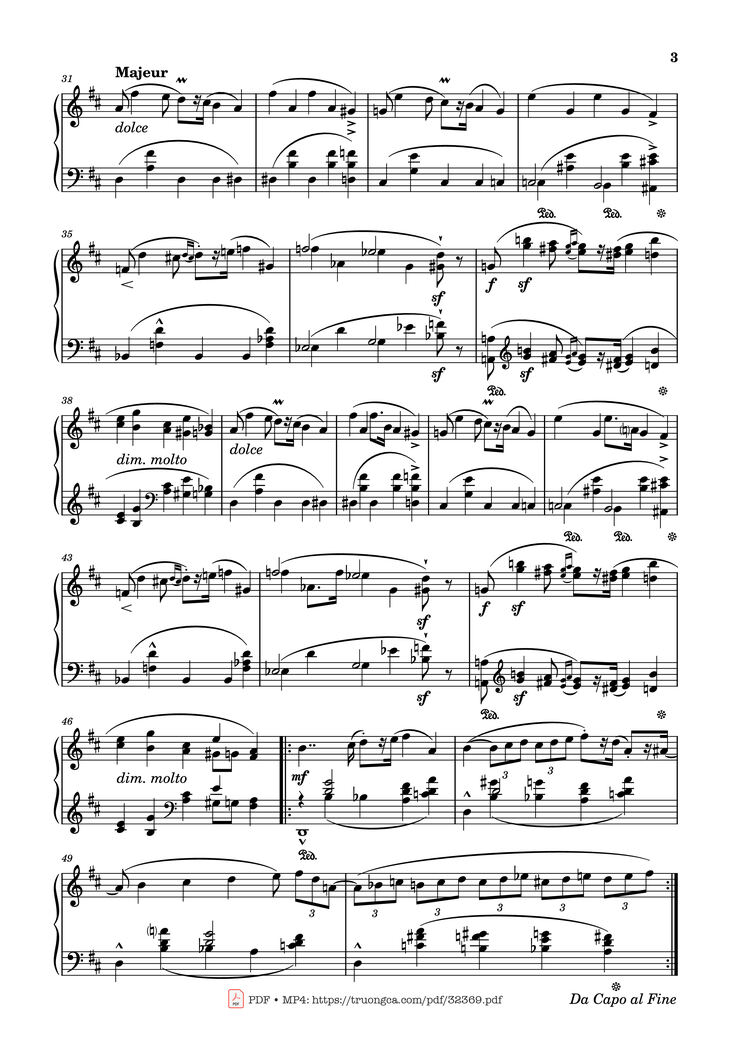 Page 3 of the piano sheet music PDF Piano - Zorcico in D Minor Piano by Charles-Valentin Alkan
