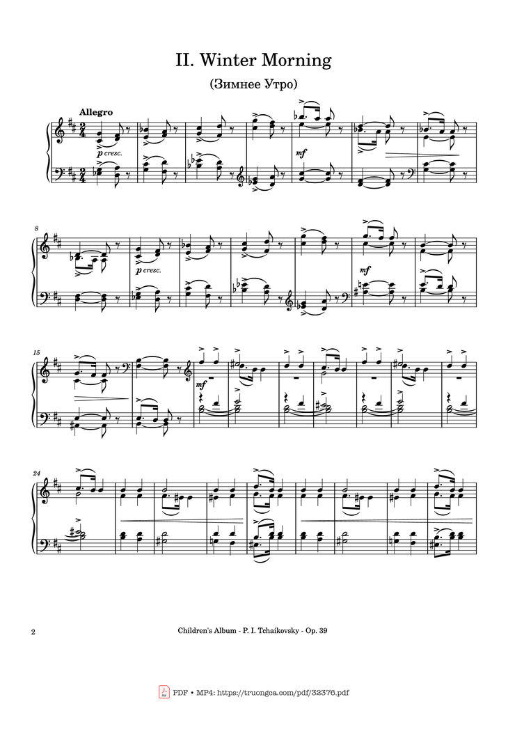 Page 2 of the piano sheet music PDF - Children