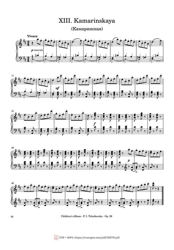 Page 16 of the piano sheet music PDF - Children