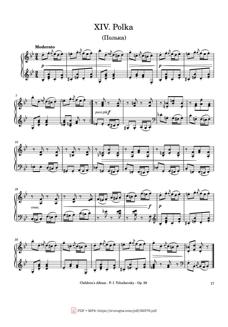 Page 17 of the piano sheet music PDF - Children