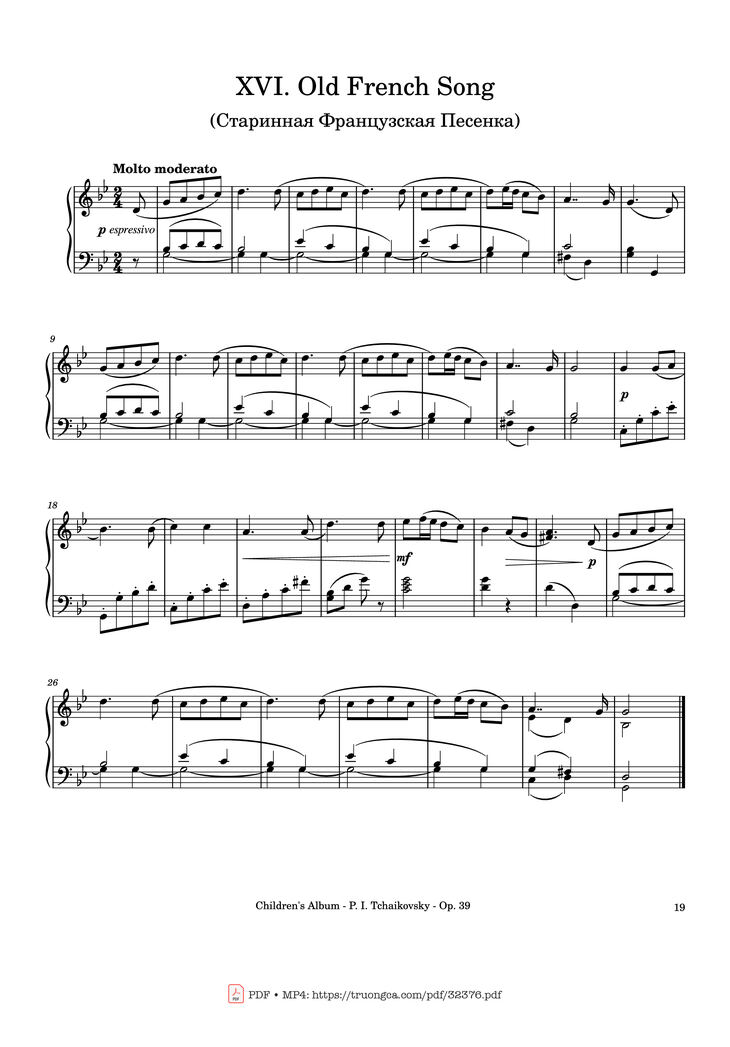 Page 19 of the piano sheet music PDF - Children