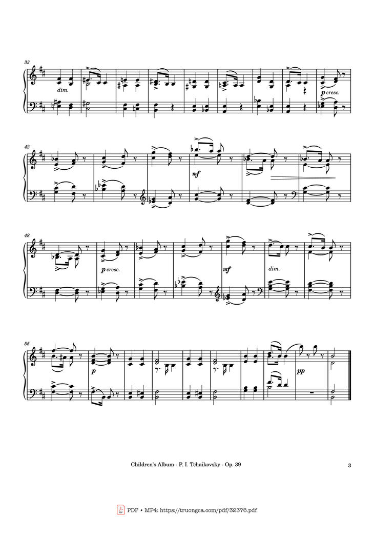 Page 3 of the piano sheet music PDF - Children