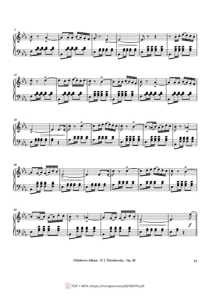 Page 21 of the piano sheet music PDF - Children