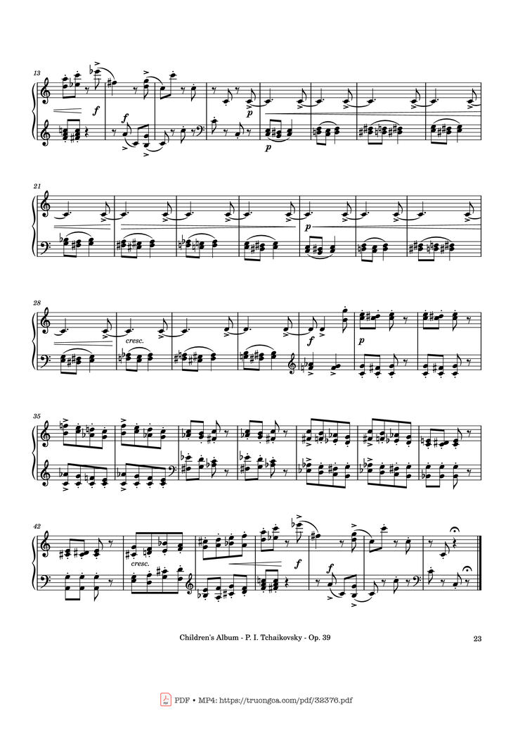 Page 23 of the piano sheet music PDF - Children