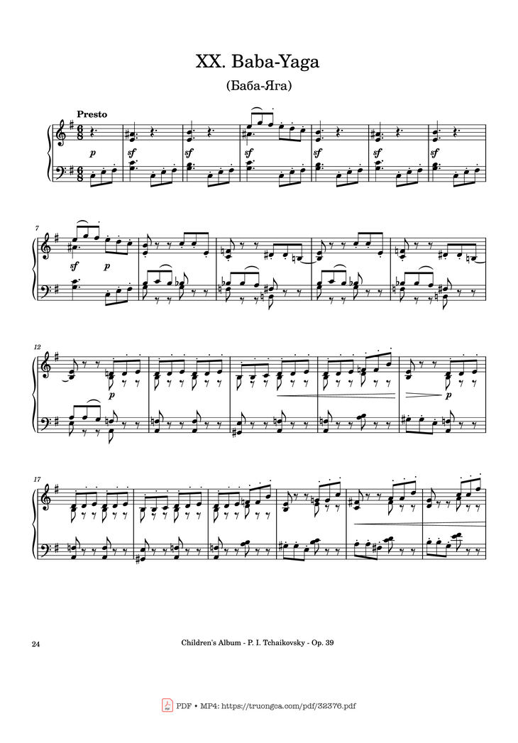 Page 24 of the piano sheet music PDF - Children