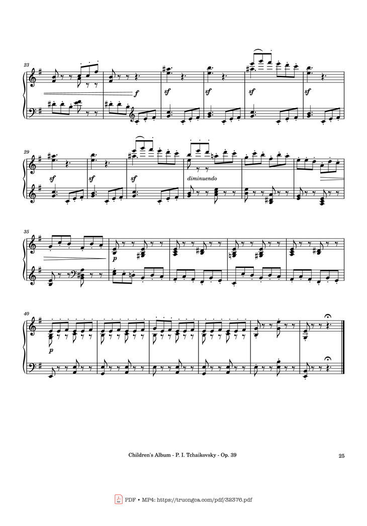 Page 25 of the piano sheet music PDF - Children