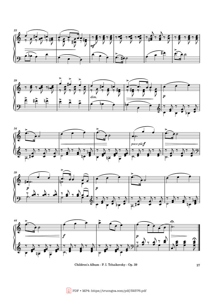 Page 27 of the piano sheet music PDF - Children