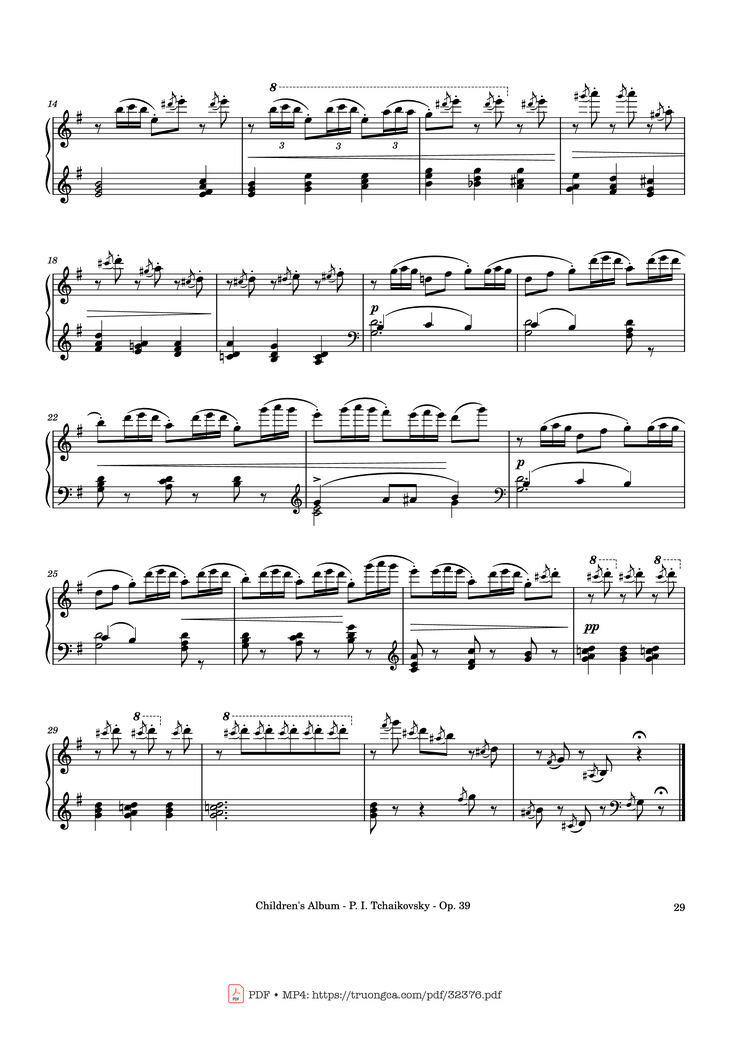 Page 29 of the piano sheet music PDF - Children