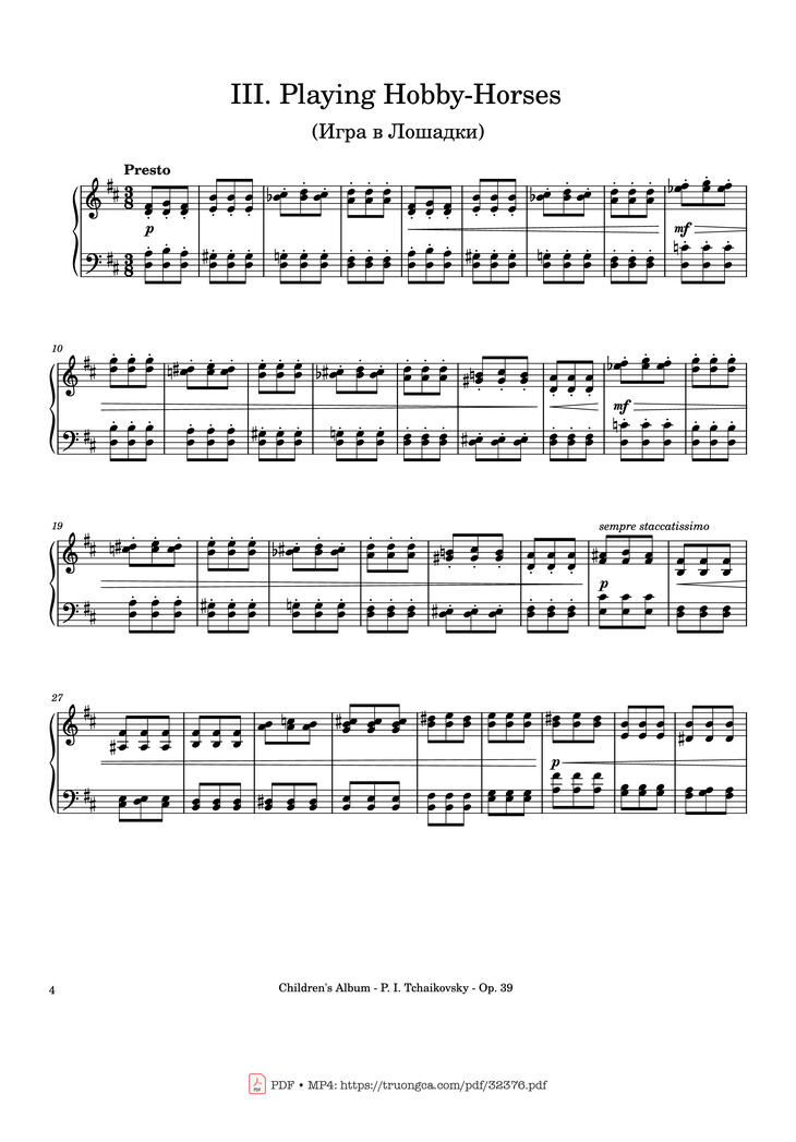 Page 4 of the piano sheet music PDF - Children