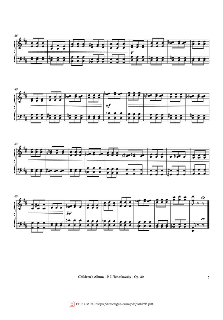 Page 5 of the piano sheet music PDF - Children