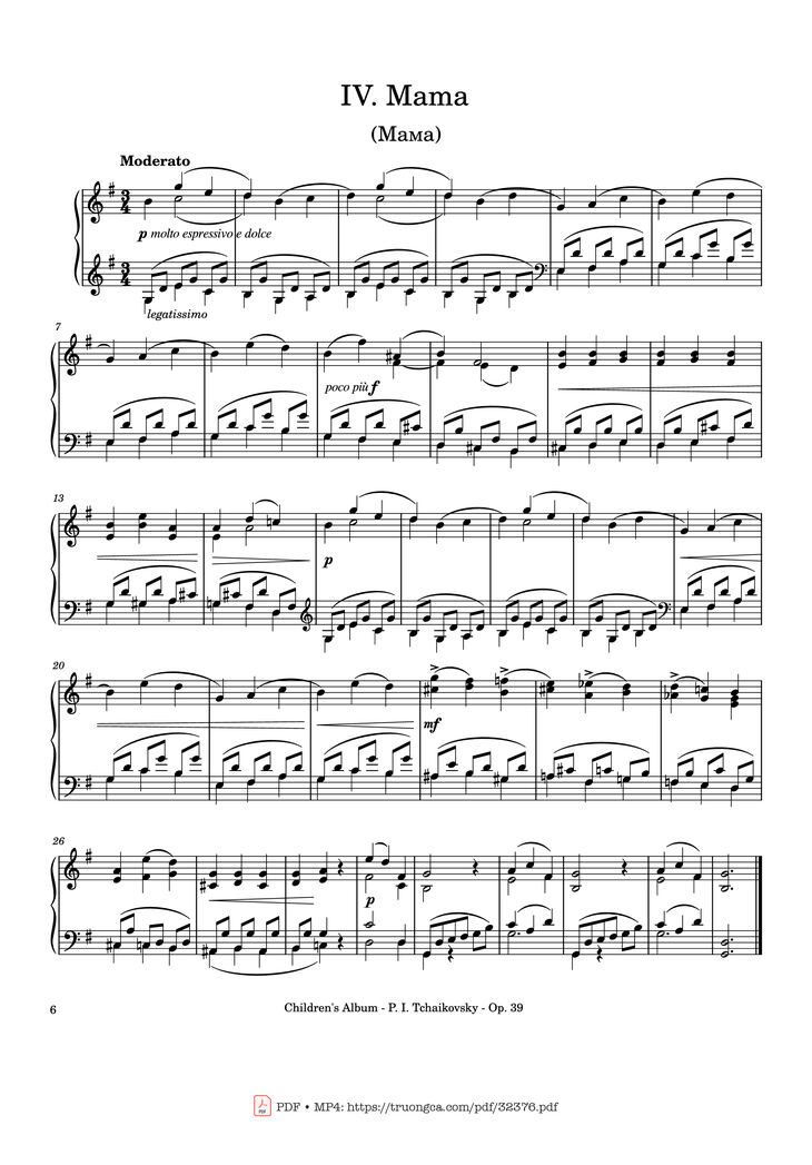 Page 6 of the piano sheet music PDF - Children