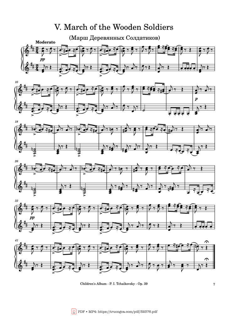 Page 7 of the piano sheet music PDF - Children
