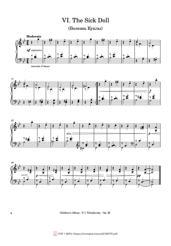 Page 8 of the piano sheet music PDF - Children