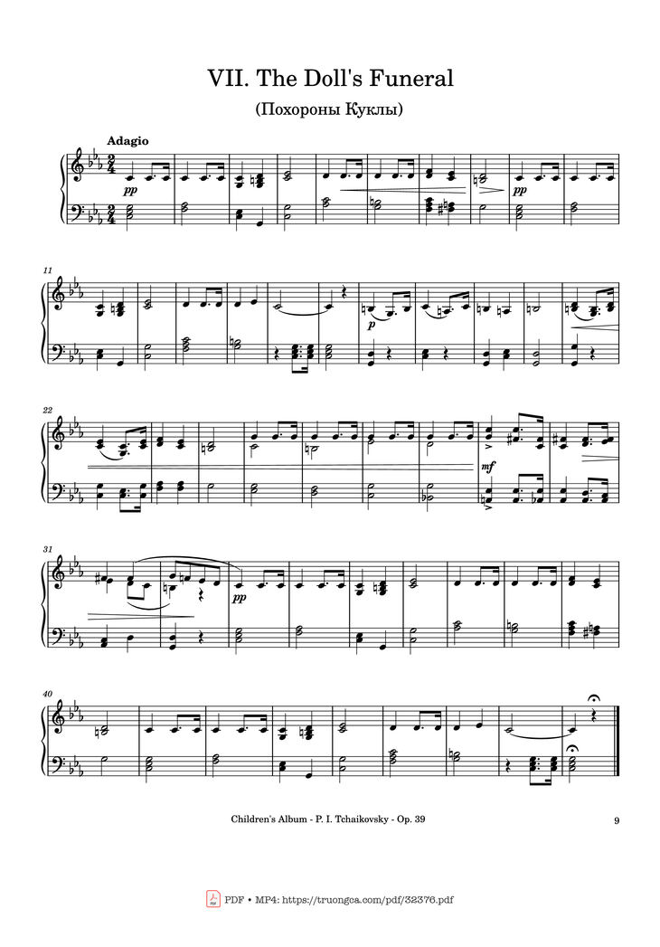 Page 9 of the piano sheet music PDF - Children