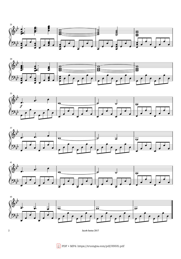 Page 2 of the piano sheet music PDF Piano - Now We Are Free Piano (Easy) by Hans Zimmer