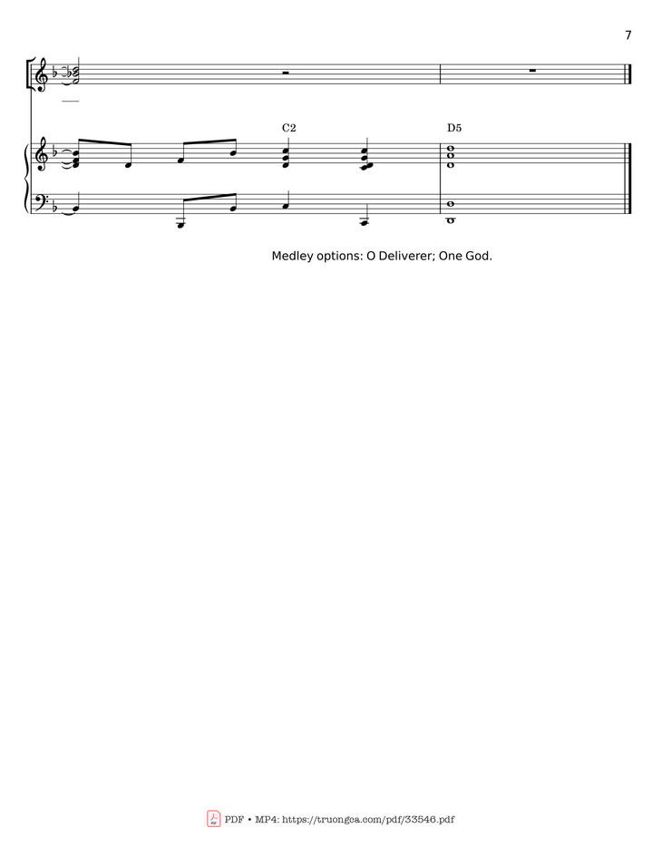 Page 7 of the piano sheet music PDF - Glory To The Lord Piano by LYNN DESHAZO