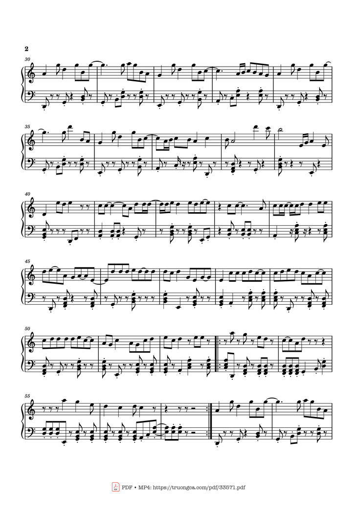 Page 2 of the piano sheet music PDF Piano - Buông Đôi Tay Nhau RA Piano by Sơn Tùng MTP