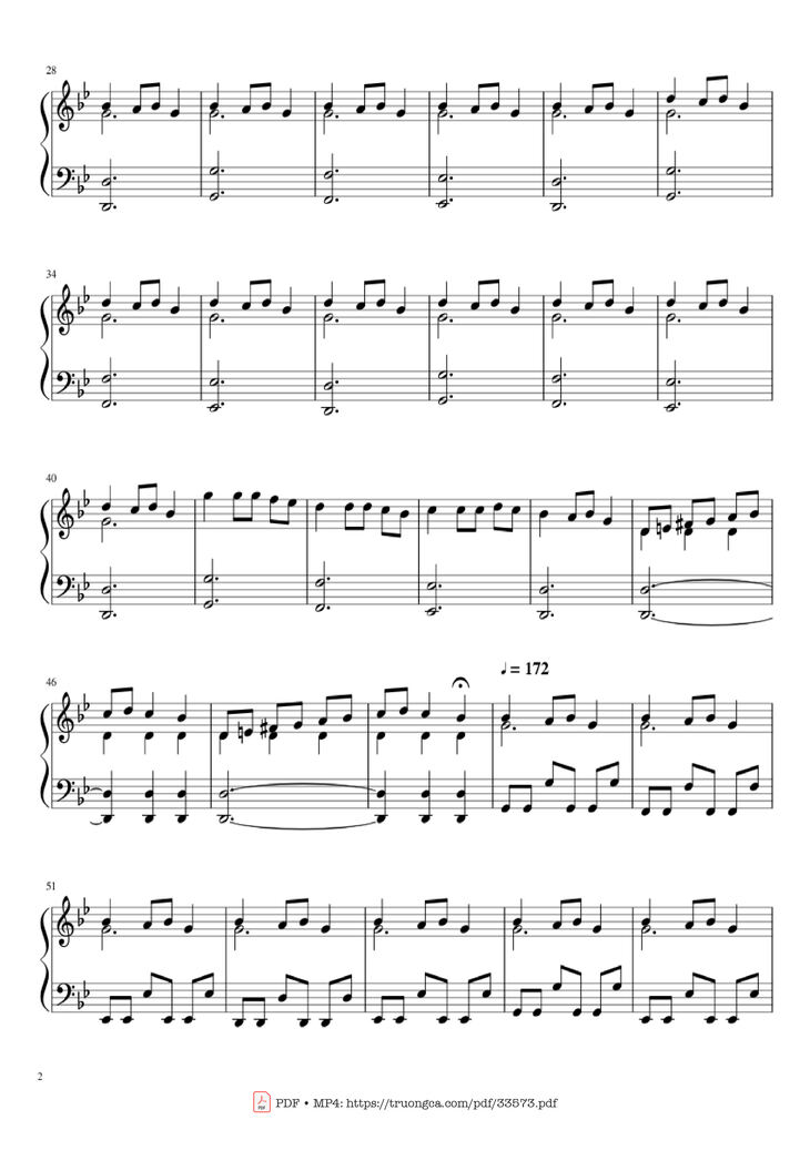 Page 2 of the piano sheet music PDF Piano - Carol of the Bells Christmas Medley Piano by Arr. Xingyu Shui