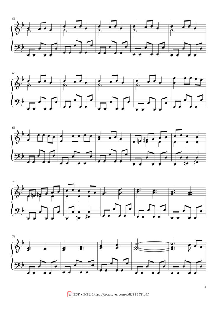 Page 3 of the piano sheet music PDF Piano - Carol of the Bells Christmas Medley Piano by Arr. Xingyu Shui