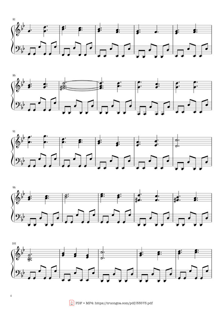 Page 4 of the piano sheet music PDF Piano - Carol of the Bells Christmas Medley Piano by Arr. Xingyu Shui