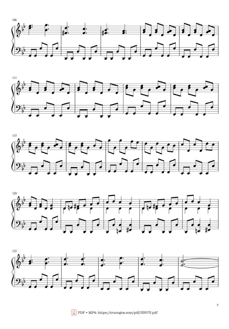 Page 5 of the piano sheet music PDF Piano - Carol of the Bells Christmas Medley Piano by Arr. Xingyu Shui