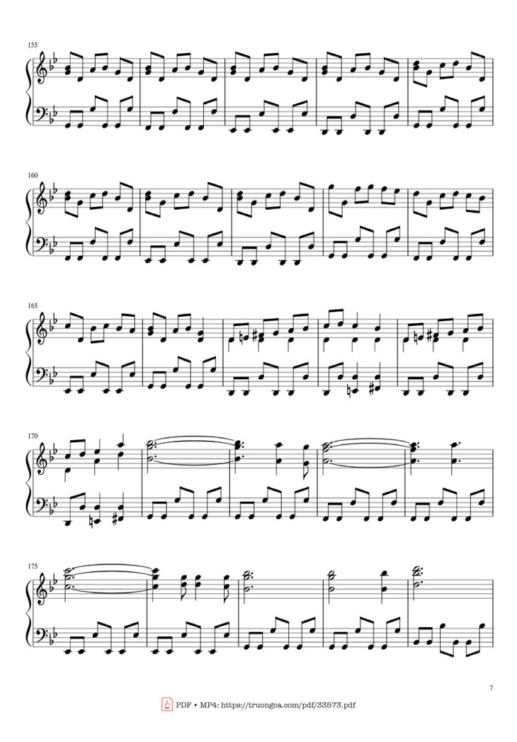 Page 7 of the piano sheet music PDF Piano - Carol of the Bells Christmas Medley Piano by Arr. Xingyu Shui