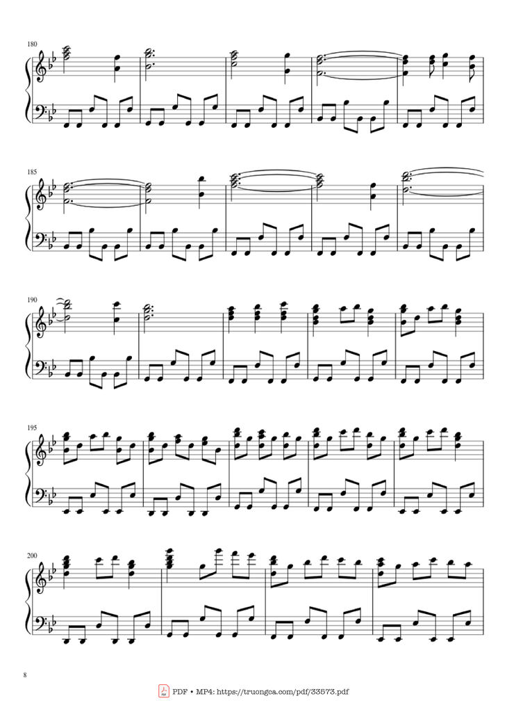 Page 8 of the piano sheet music PDF Piano - Carol of the Bells Christmas Medley Piano by Arr. Xingyu Shui