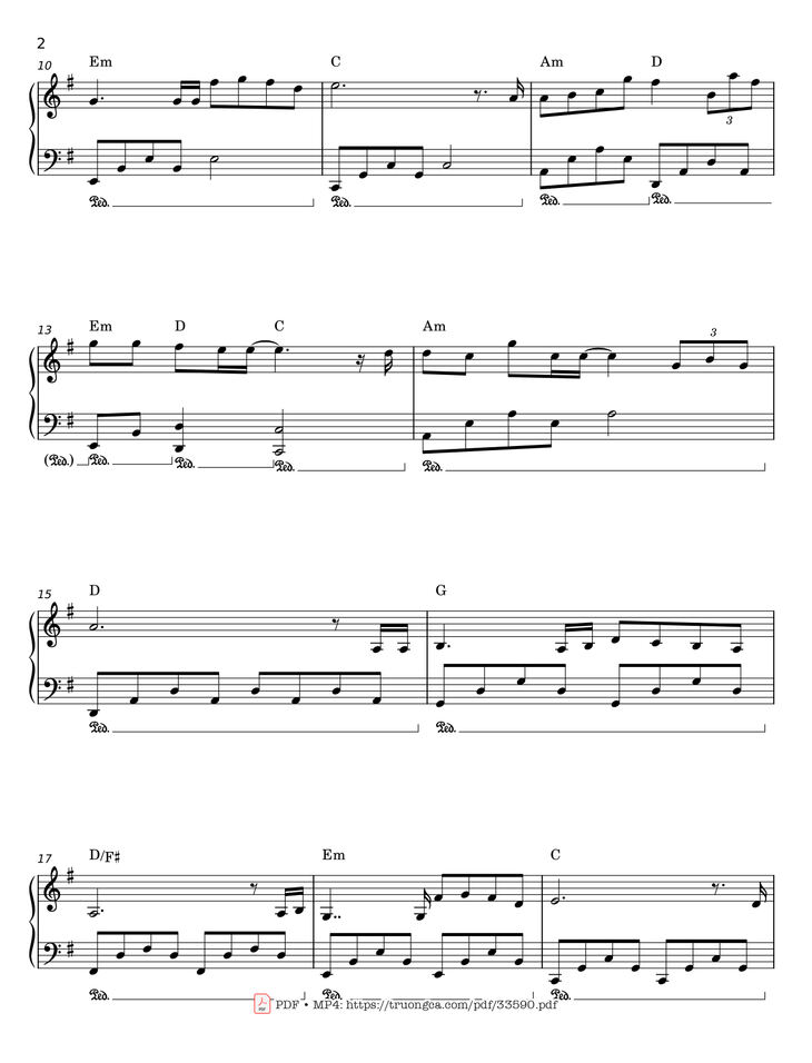 Page 2 of the piano sheet music PDF - Có nhau trọn đời Piano by Đức Trí