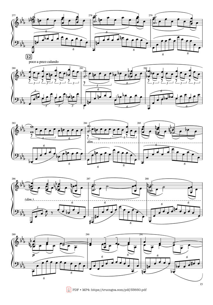 Page 15 of the piano sheet music PDF Piano - Piano Concerto No.2 Op.18 - Rachmaninov by Serguei Rachmaninoff