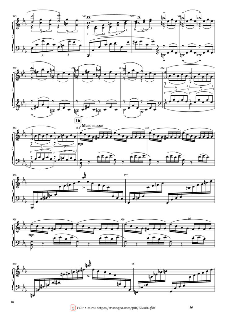 Page 18 of the piano sheet music PDF Piano - Piano Concerto No.2 Op.18 - Rachmaninov by Serguei Rachmaninoff
