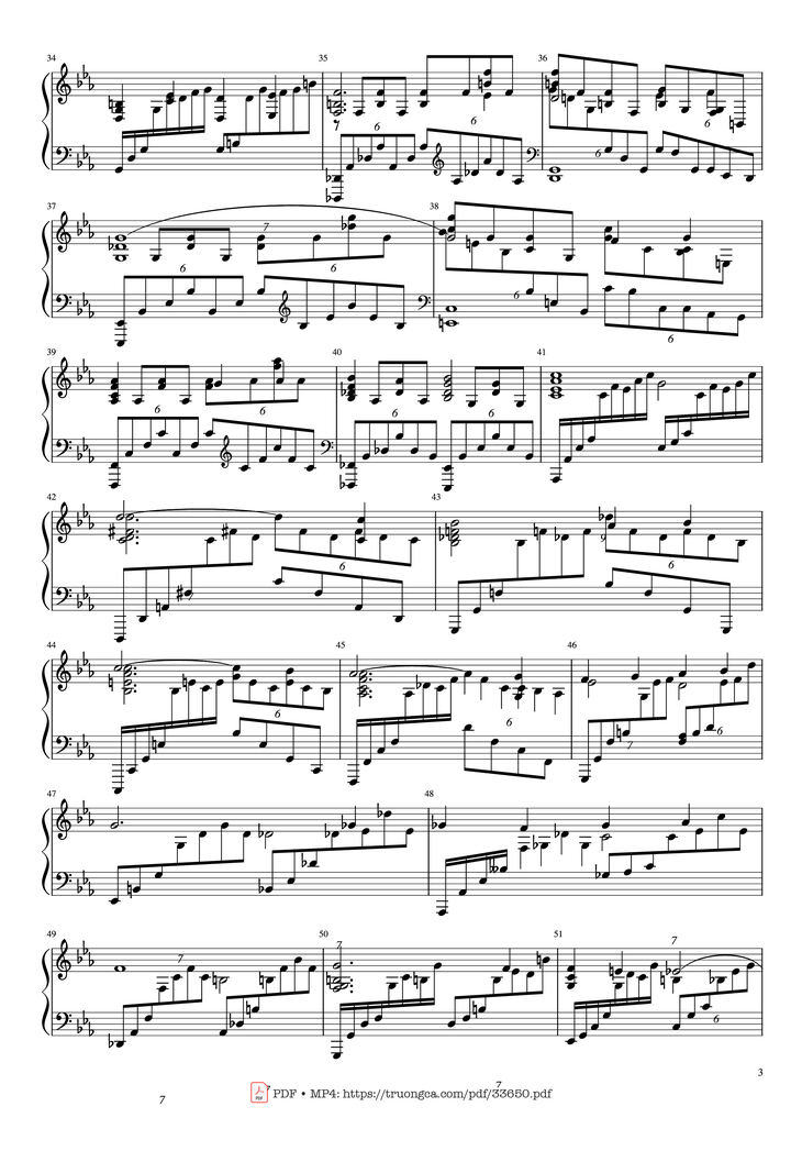 Page 3 of the piano sheet music PDF Piano - Piano Concerto No.2 Op.18 - Rachmaninov by Serguei Rachmaninoff