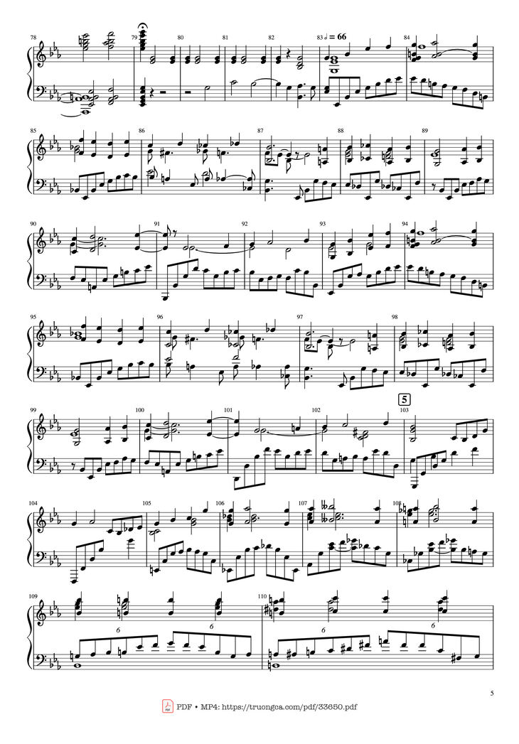 Page 5 of the piano sheet music PDF Piano - Piano Concerto No.2 Op.18 - Rachmaninov by Serguei Rachmaninoff
