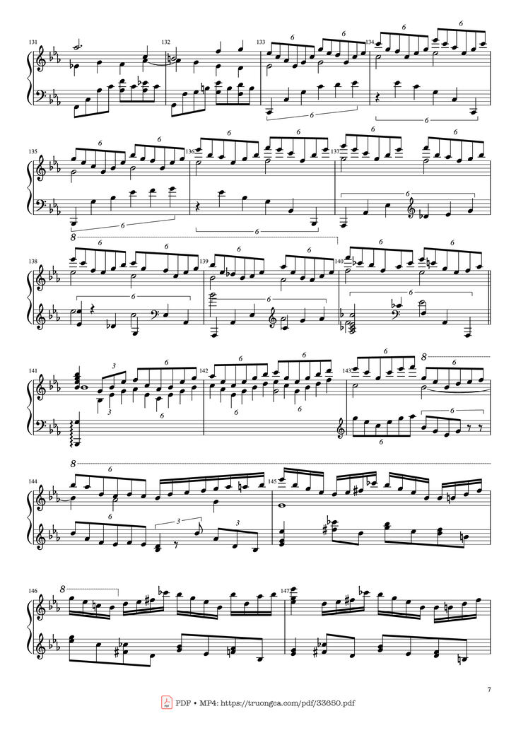 Page 7 of the piano sheet music PDF Piano - Piano Concerto No.2 Op.18 - Rachmaninov by Serguei Rachmaninoff