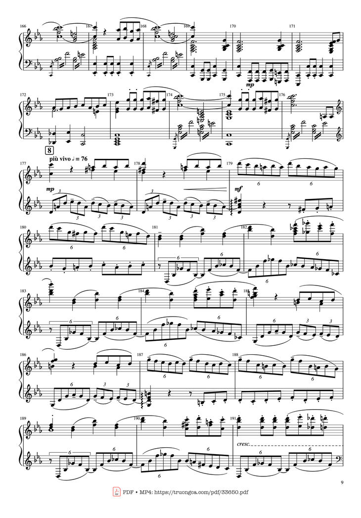 Page 9 of the piano sheet music PDF Piano - Piano Concerto No.2 Op.18 - Rachmaninov by Serguei Rachmaninoff