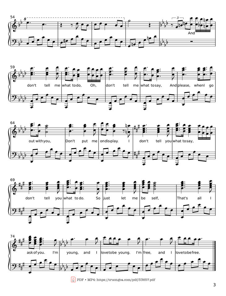 Page 3 of the piano sheet music PDF - You Don