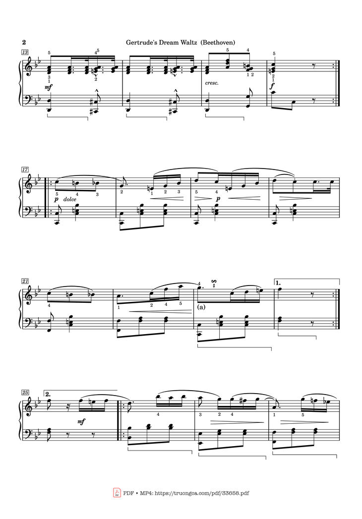 Page 2 of the piano sheet music PDF Piano - Gertrude