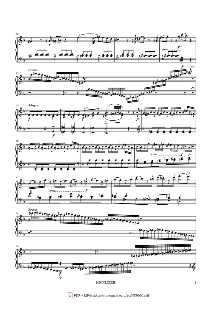 Page 3 of the piano sheet music PDF Piano - Phantasie No. 3 in D Minor K397 Piano by Wolfgang Amadeus Mozart