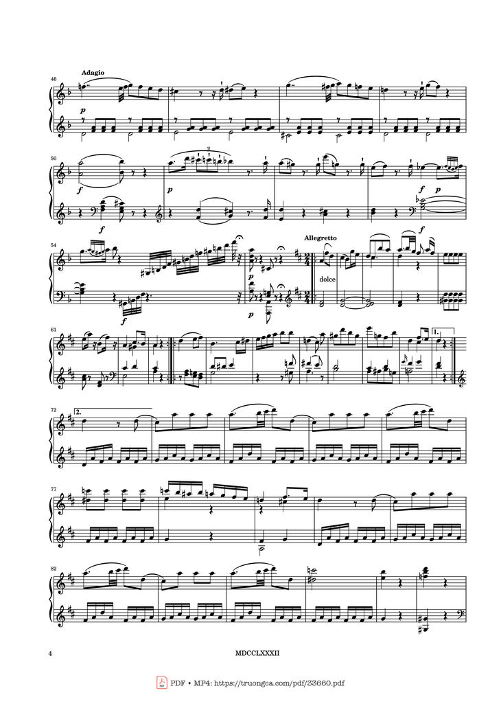 Page 4 of the piano sheet music PDF Piano - Phantasie No. 3 in D Minor K397 Piano by Wolfgang Amadeus Mozart