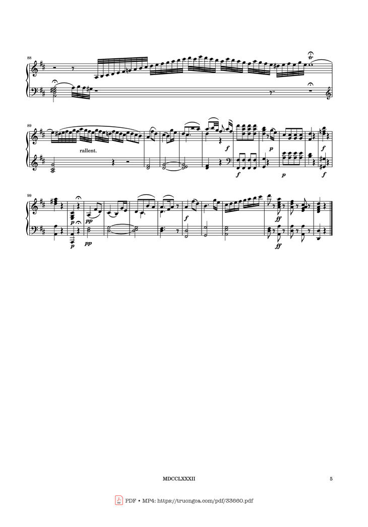 Page 5 of the piano sheet music PDF Piano - Phantasie No. 3 in D Minor K397 Piano by Wolfgang Amadeus Mozart