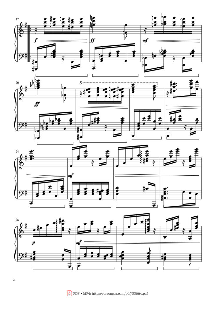 Page 2 of the piano sheet music PDF Piano - Slavonic Dances, Op.72 No.2 Piano Solo by Antonin Leopold Dvorak
