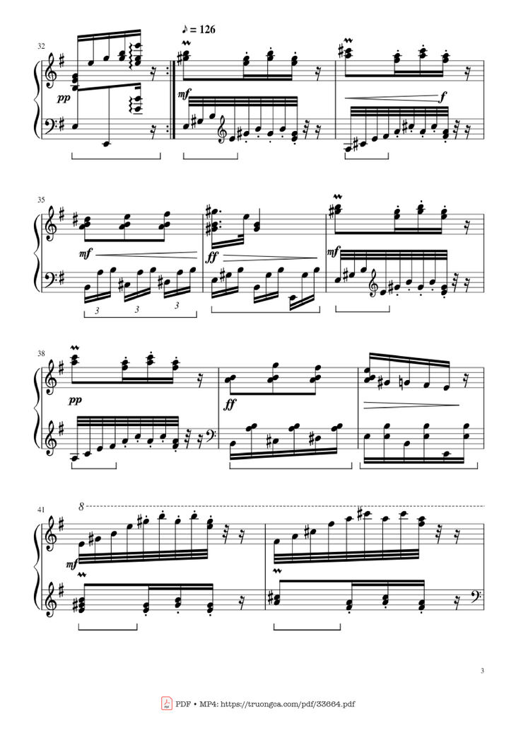 Page 3 of the piano sheet music PDF Piano - Slavonic Dances, Op.72 No.2 Piano Solo by Antonin Leopold Dvorak