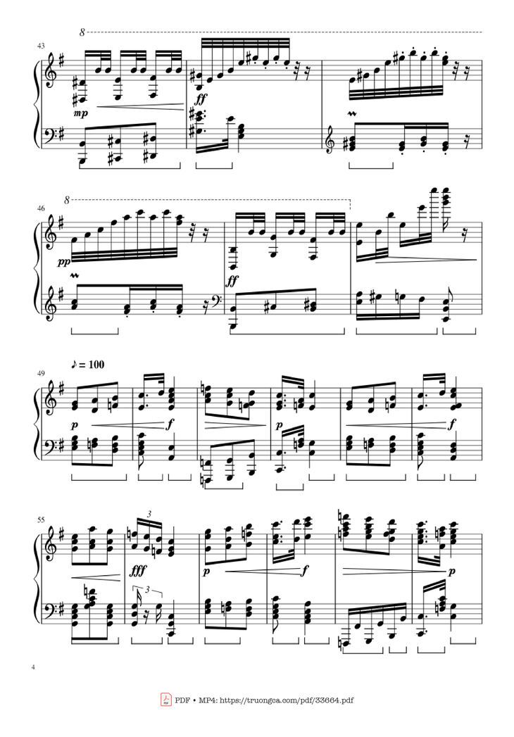 Page 4 of the piano sheet music PDF Piano - Slavonic Dances, Op.72 No.2 Piano Solo by Antonin Leopold Dvorak