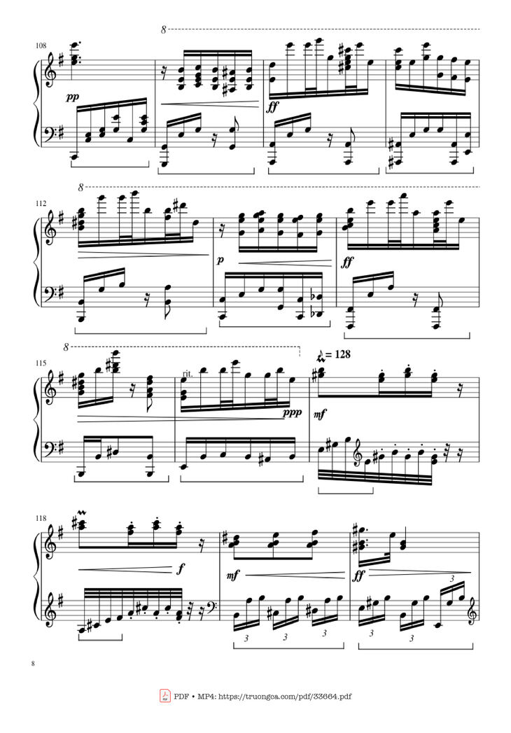 Page 8 of the piano sheet music PDF Piano - Slavonic Dances, Op.72 No.2 Piano Solo by Antonin Leopold Dvorak