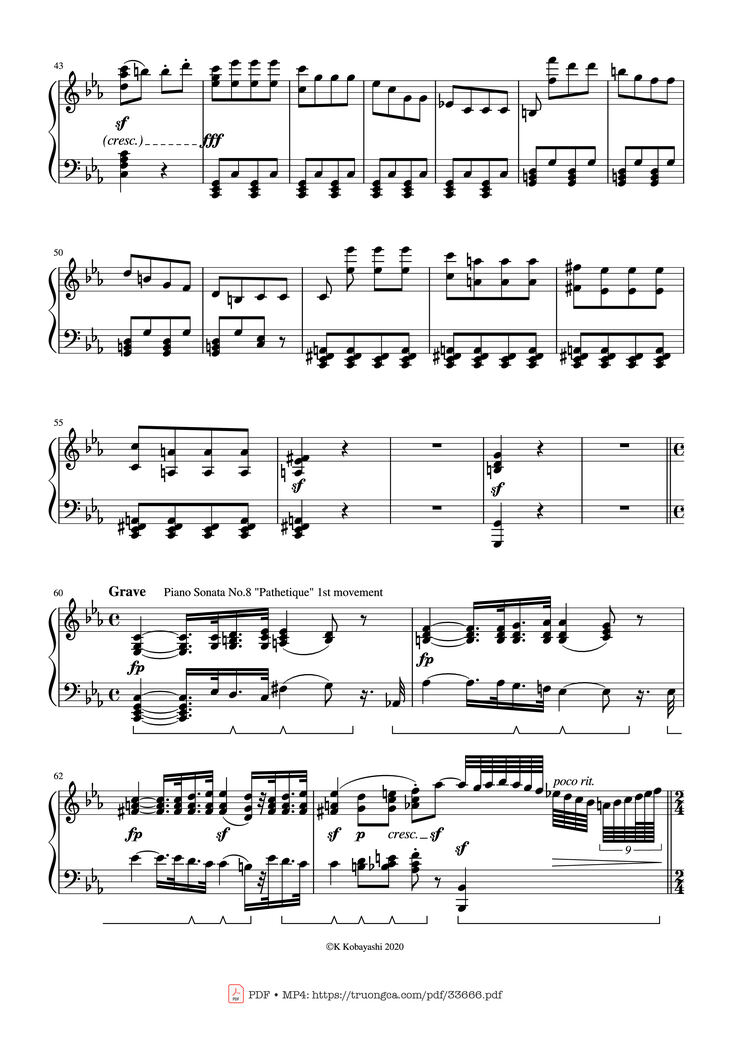 Page 2 of the piano sheet music PDF Piano - Beethoven Medley for classical Piano beginners by Ludwig van Beethoven