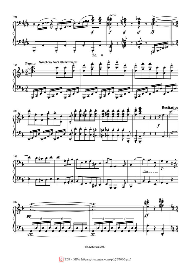 Page 11 of the piano sheet music PDF Piano - Beethoven Medley for classical Piano beginners by Ludwig van Beethoven